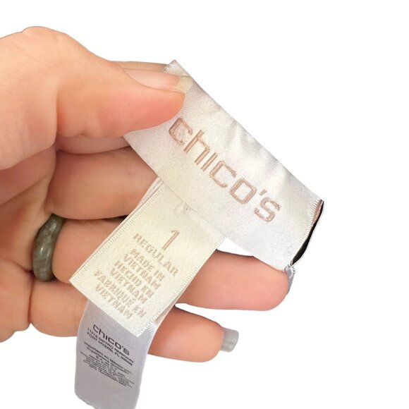 Chicos Black Mid Rise Pull On Straight Pants 1 Medium - Picture 6 of 12